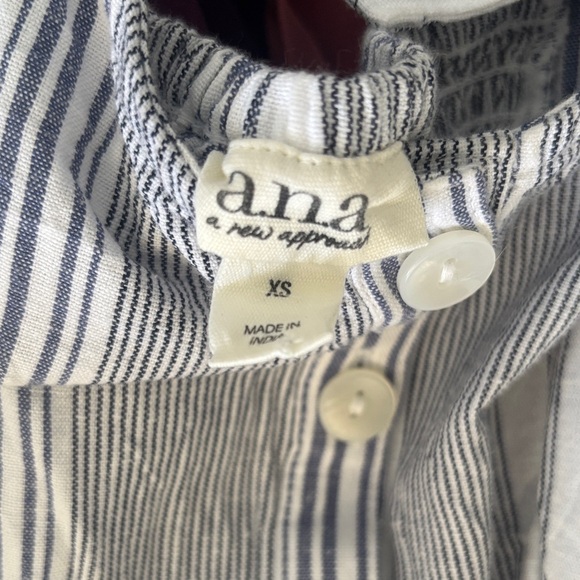 a.n.a Blue and White Striped Button-Front Sundress - Picture 5 of 7